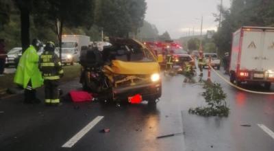 Un choque ocurrió en la avenida Simón Bolívar, sector El Troje, el 22 de febrero de 2024.