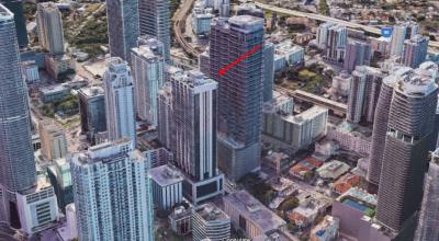 Un edificio en el sector de Brickell, en Miami, en donde tiene un departamento una de las integrantes de la red de Zoldan Corporeishon.