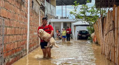 Inundación en Chone, Manabí, el 21 de febrero de 2024.