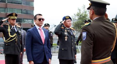 El presidente Daniel Noboa a su llegada a la Asamblea, en Quito, el 21 de febrero de 2024.