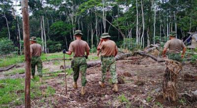 Militares se sumaron a la búsqueda de la niña Aina Yambia, que fue encontrada muerta en Taisha, Morona Santiago, el 24 de febrero de 2024.