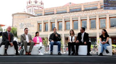 El presidente Daniel Noboa y el alcalde Cristian Zamora en un evento el 26 de febrero de 2024.