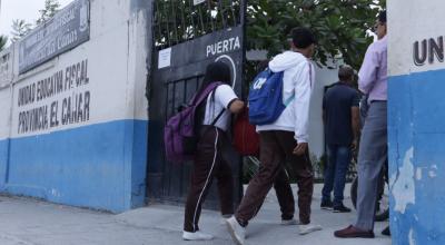 Estudiantes en una institución educativa de Durán, en Guayas, en septiembre de 2023.