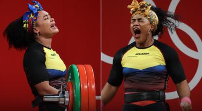 Neisi Dajomes y Tamara Salazar, durante los Juegos Olímpicos de Tokio 2021.