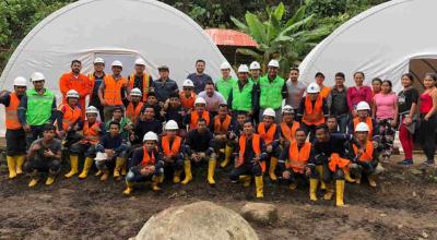 Trabajadores de Solaris Resources en el proyecto minero Warintza.