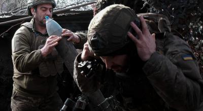 Soldados de Ucrania del frente de Donetsk.