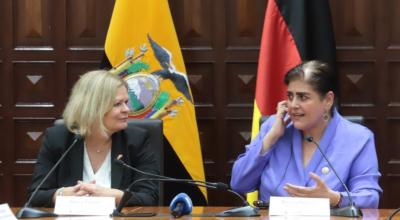 Nancy Faeser y Mónica Palencia, ministras del Interior de Alemania y Ecuador, mantuvieron una reunión, el 29 de febrero de 2024, en Quito.