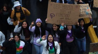 Marcha del 8 de marzo de 2023 en Quito, por el Día de la Mujer.