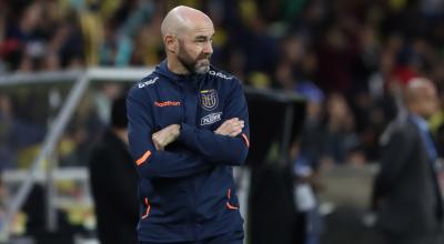 Félix Sánchez Bas, durante el partido de Ecuador ante Chile por Eliminatorias, el 21 de noviembre de 2023.