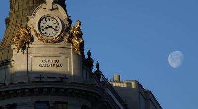 Imagen de la luna en Madrid, España, a finales de febrero.