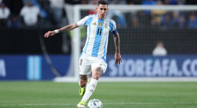 El delantero argentino Ángel Di Maria durante el partido amistoso antre El Salvador, el 22 de marzo de 2024.