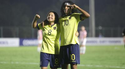 Jugadoras de la selección Sub 17 de Ecuador, en el Sudamericano femenino, el 28 de marzo de 2024.