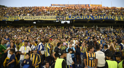 La hinchada de Rosario Central en una de las tribunas del estadio Gigante de Arroyito, el 4 de abril 2024.