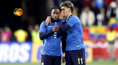 John Yeboah y Jeremy Sarmiento, en la victoria de Ecuador ante Guatemala, el 21 de marzo de 2024.