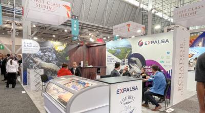 Pabellón de Ecuador en la Seafood Expo North America, en de Boston, Estados Unidos. 