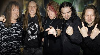 Integrantes de la banda alemana Gamma Ray durante una sesión de fotos.