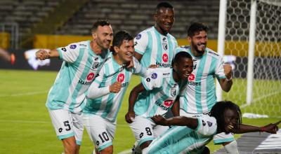 Jugadores de Cumbayá, durante un partido por la LigaPro, el 19 de marzo de 2024.