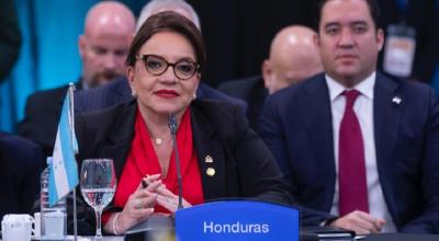La presidenta de Honduras, Xiomara Castro, en un foro en enero de 2024.