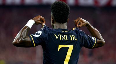 Vinicius Junior, del Real Madrid, celebra tras marcar el 2-2 durante la semifinal de la Champions ante el Bayern Munich, el 30 de abril de 2024.