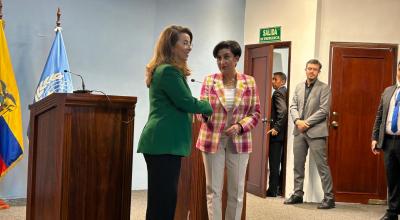 La canciller Sommerfeld recibió este 6 de mayo a la directora de UNODC, Ghada Waly.