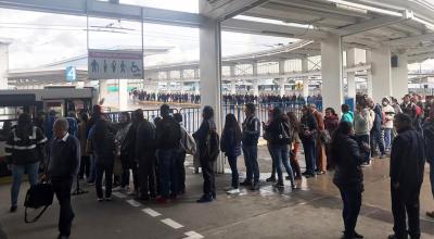 Estación El Labrador en Quito, Lunes 16 de marzo de 2020. En medio de medidas para enfrentar el coronavirus.