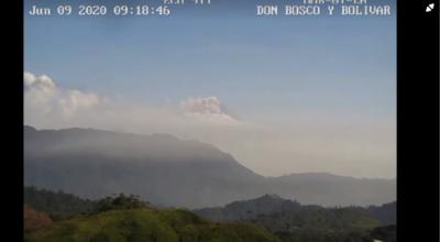 El volcán Sangay el 9 de junio de 2020.