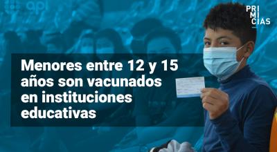 Vacunación menores entre 12 y 15 Ecuador
