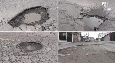 baches en las vías de Quito