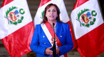 Dina Boluarte, presidenta de Perú, durante su mensaje a la nación, el 12 de diciembre de 2022.