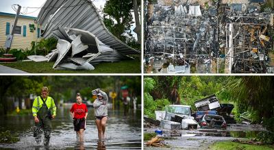 Imágenes de Florida, Estados Unidos, el 30 de agosto de 2023, después de que el huracán Idalia tocara tierra.