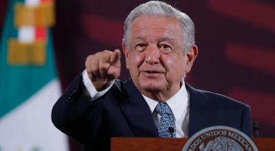 El presidente de México, Andrés Manuel López Obrador, en su conferencia matutina, el 6 de mayo de 2024.