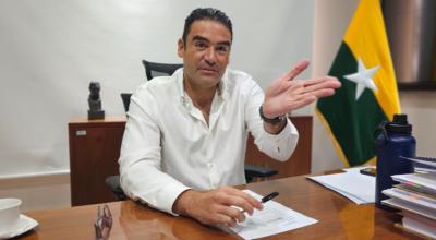 El alcalde de Samborondón, Juan José Yúnez, en una entrevista con PRIMICIAS el 13 de mayo de 2024.