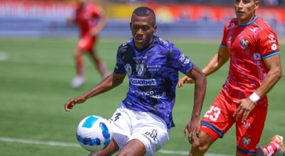 Justin Lerma, durante un partido con Independiente del Valle, por LigaPro, este 12 de mayo de 2024.