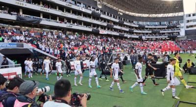 Liga de Quito en el partido contra Botafogo, el 11 de abril de 2024.
