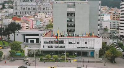 Fachada del edificio matriz del BCE, el 15 de mayo de 2024.