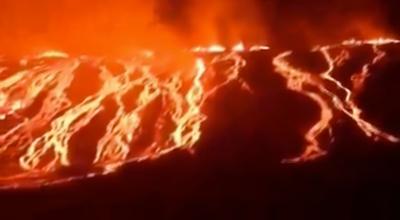 El volcán La Cumbre, ubicado en la isla Fernandina de Galápagos, 4 de marzo de 2024.