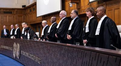 Jueces de la Corte Internacional de Justicia, el 24 de mayo de 2024.
