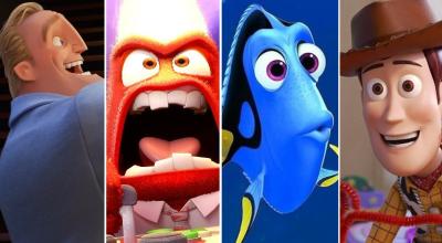 Escenas de películas de Pixar: 'Los Increíbles 2', 'Intensamente', 'Buscabdo a Dory' y 'Toy Story 4'.