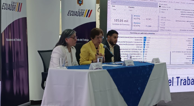 Ministra de Trabajo, Ivonne Núñez, presenta datos de empleo joven, 29 de mayo de 2024. 