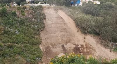 Deslizamiento de tierra ocurrido en el sector La Pampa, en Quito, el 29 de mayo de 2024.