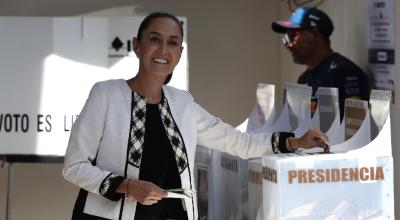 Claudia Sheinbaum vota en las elecciones del 2 de junio de 2024.