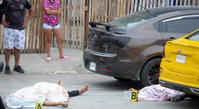 Dos hombres acribillados en un barrio de Manta, Manabí, el 5 de junio de 2024.