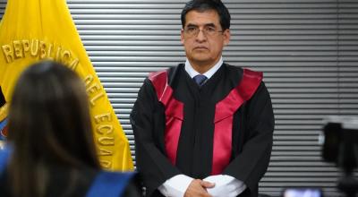 José Suing, presidente encargado de la Corte Nacional de Justicia, en una reunión el 7 de febrero de 2024.