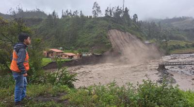 Las lluvias generaron estragos este 17 de junio en el sector de Palictahua, en Chimborazo.