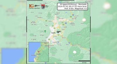 Imagen del IG sobre el sismo registrado en Quito la madrugada del 1 de julio de 2024.