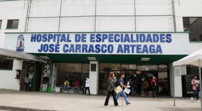 Edificio del Hospital  José Carrasco Arteaga del IESS, en Cuenca, el 11 de enero de 2024.