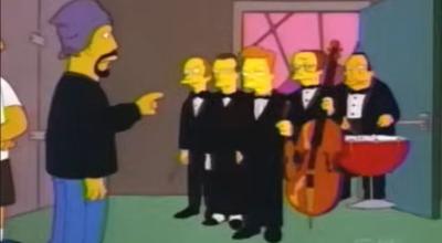 Imagen referencial del episodio de Los Simpson, donde se unen el grupo Cypress Hill y la orquesta de Londres.