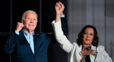 El presidente estadounidense Joe Biden y la vicepresidenta Kamala Harris en el Día de la Independencia, en Washington.