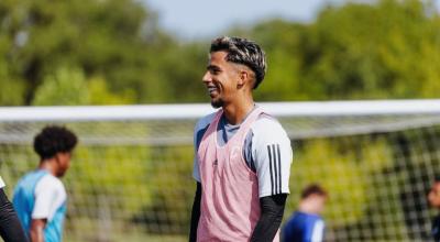 Diego Almeida durante un entrenamiento de Columbus Crew 2 el 26 de septiembre del 2023.