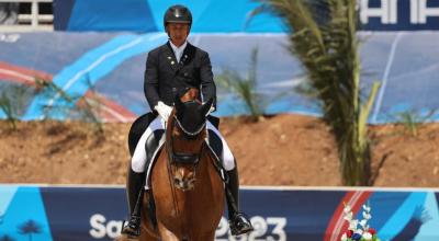 Julio Mendoza compite durante los Juegos Panamericanos 2023 desarrollados en Santiago de Chile.